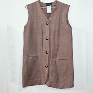 Harve Benard Mauve Vest with Buttons Womens Sz 12